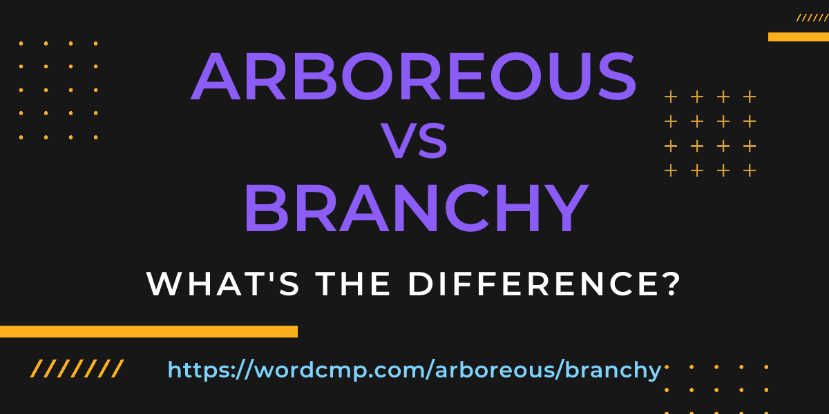 Difference between arboreous and branchy