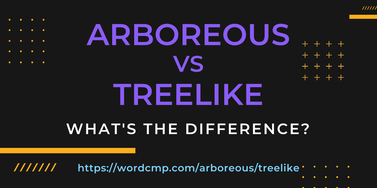 Difference between arboreous and treelike