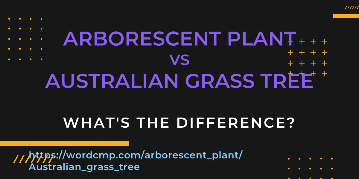 Difference between arborescent plant and Australian grass tree