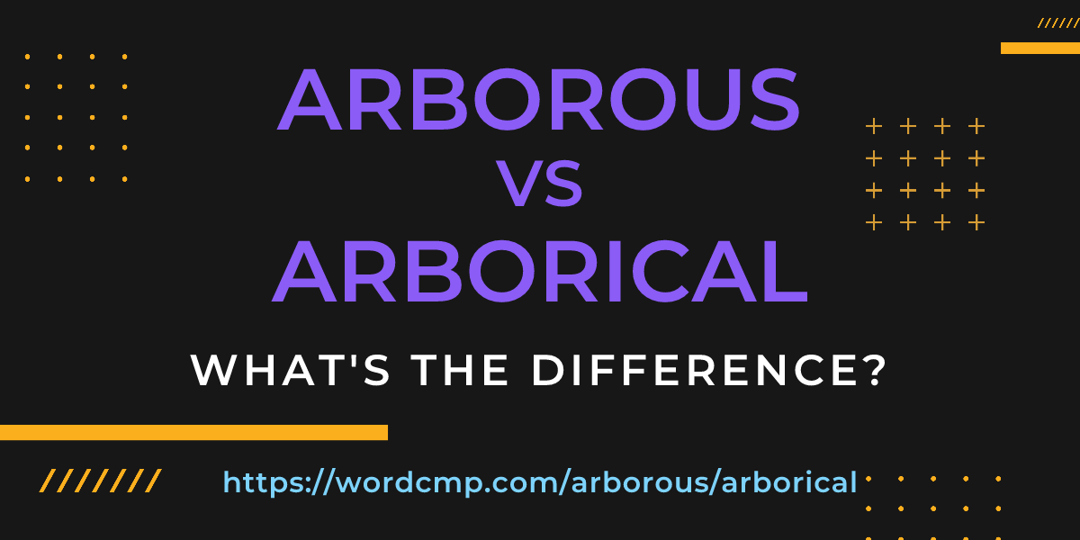Difference between arborous and arborical