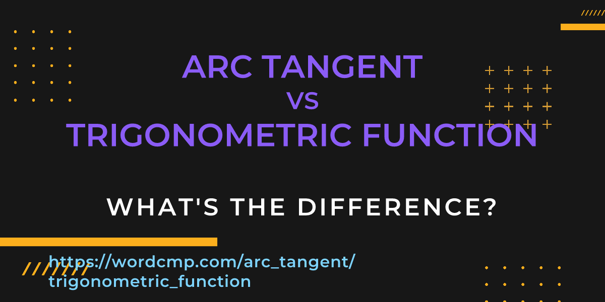 Difference between arc tangent and trigonometric function