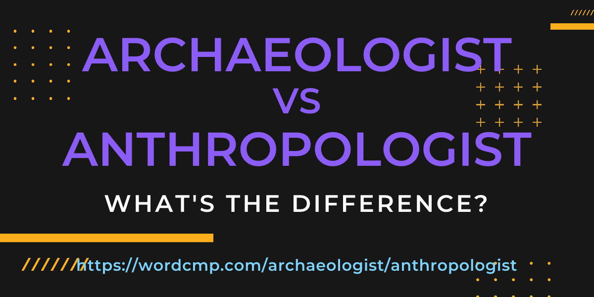 Difference between archaeologist and anthropologist