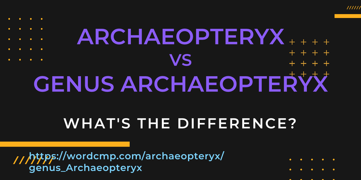 Difference between archaeopteryx and genus Archaeopteryx