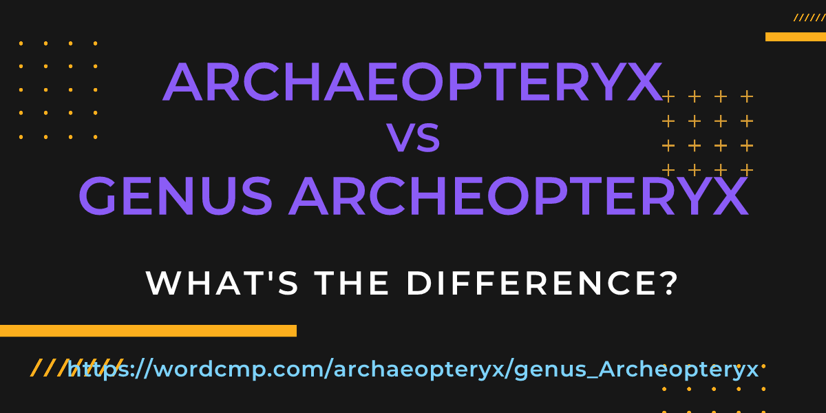 Difference between archaeopteryx and genus Archeopteryx