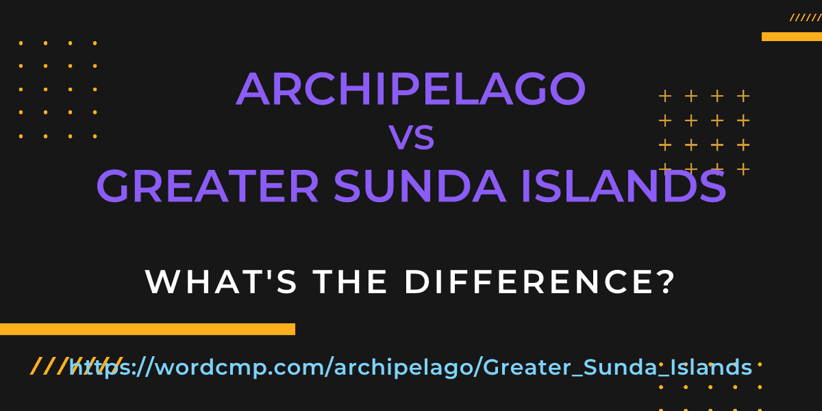 Difference between archipelago and Greater Sunda Islands
