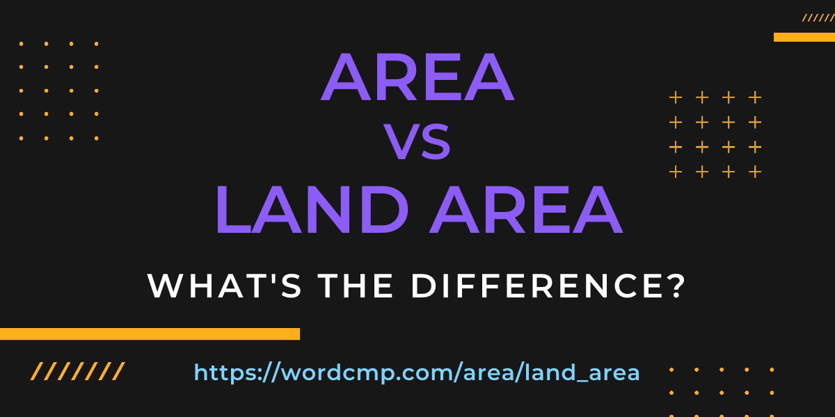 Difference between area and land area