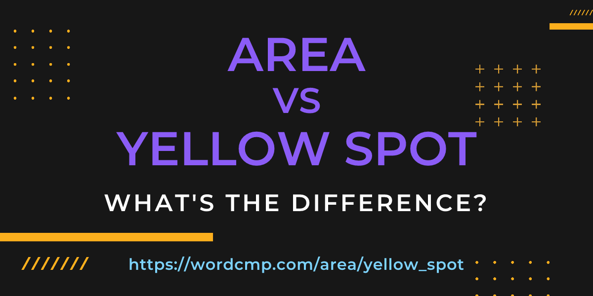 Difference between area and yellow spot