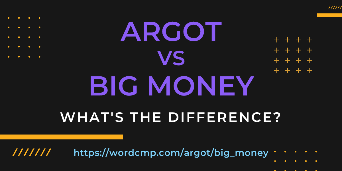 Difference between argot and big money