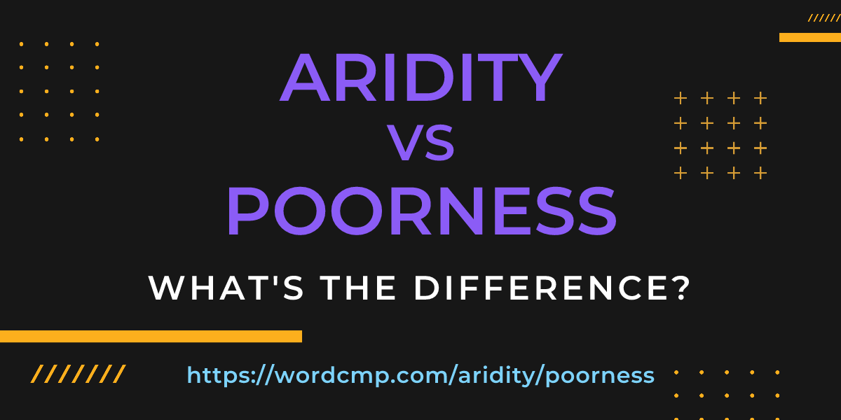 Difference between aridity and poorness