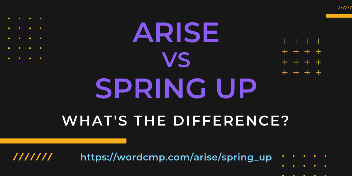 Difference between arise and spring up
