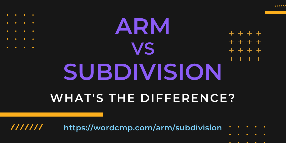 Difference between arm and subdivision