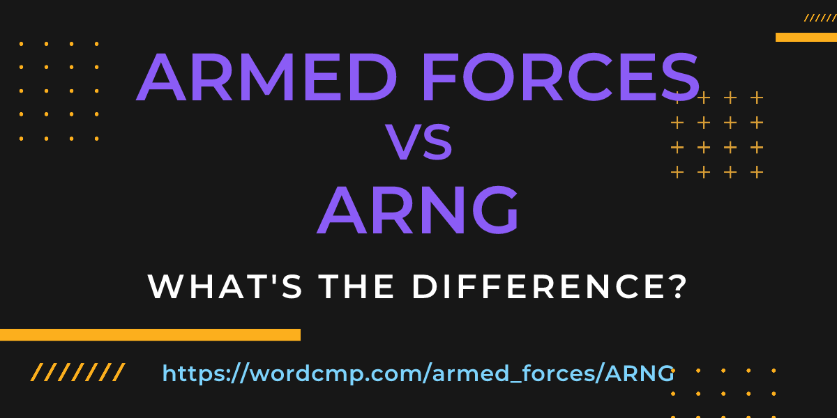 Difference between armed forces and ARNG