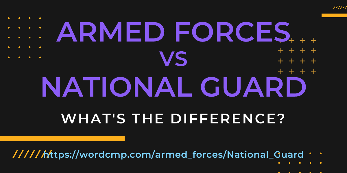 Difference between armed forces and National Guard