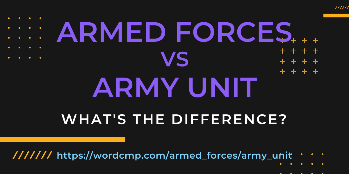 Difference between armed forces and army unit
