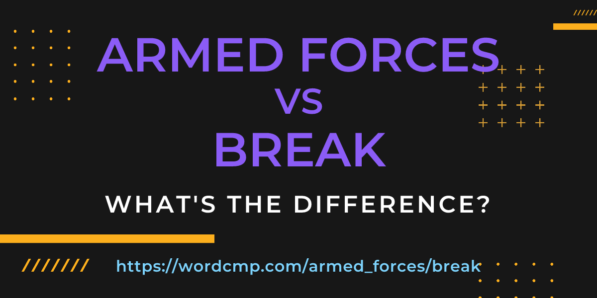 Difference between armed forces and break