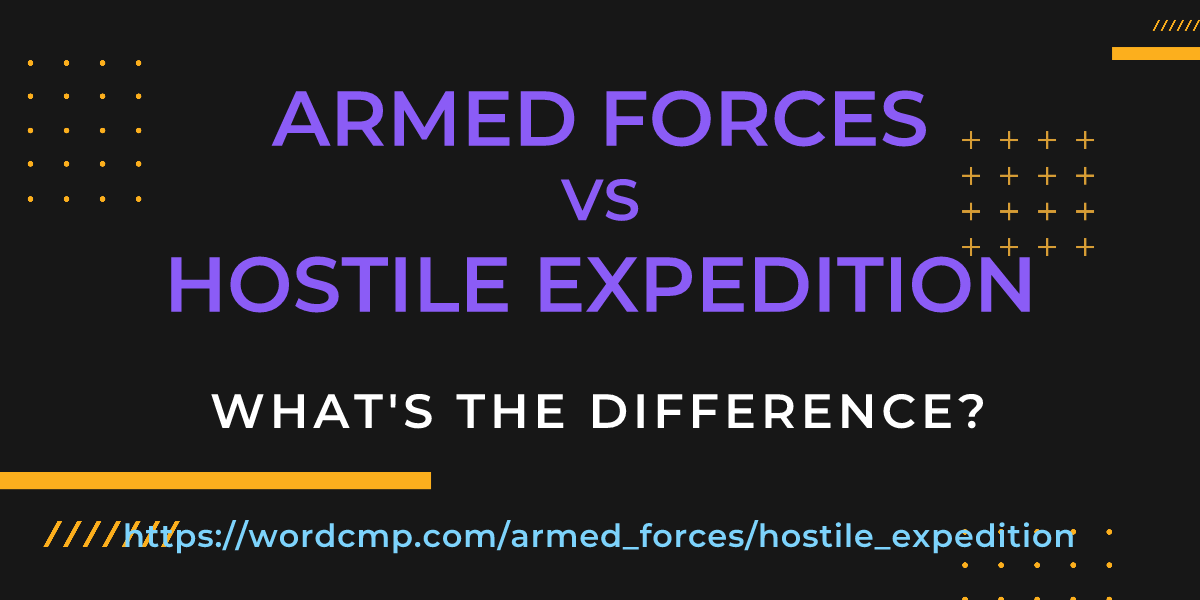 Difference between armed forces and hostile expedition