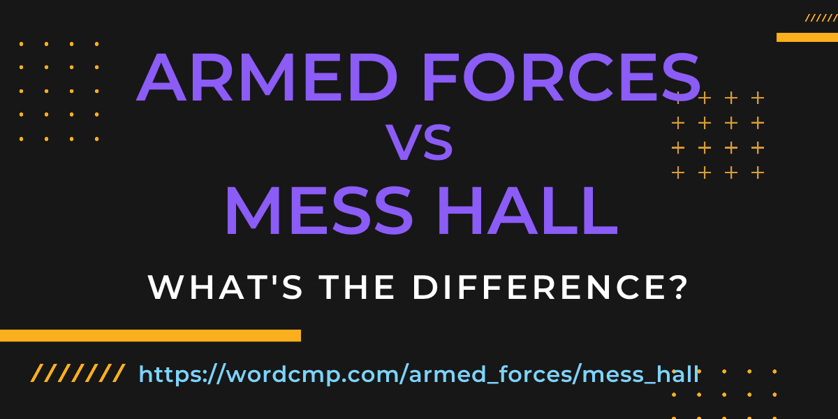 Difference between armed forces and mess hall