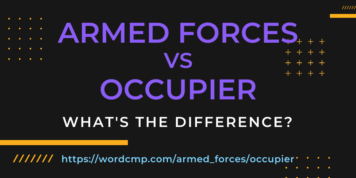Difference between armed forces and occupier