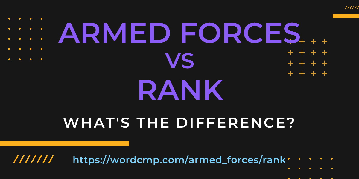 Difference between armed forces and rank