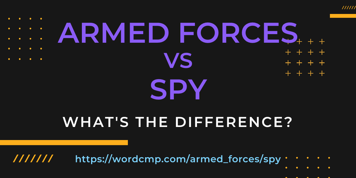 Difference between armed forces and spy