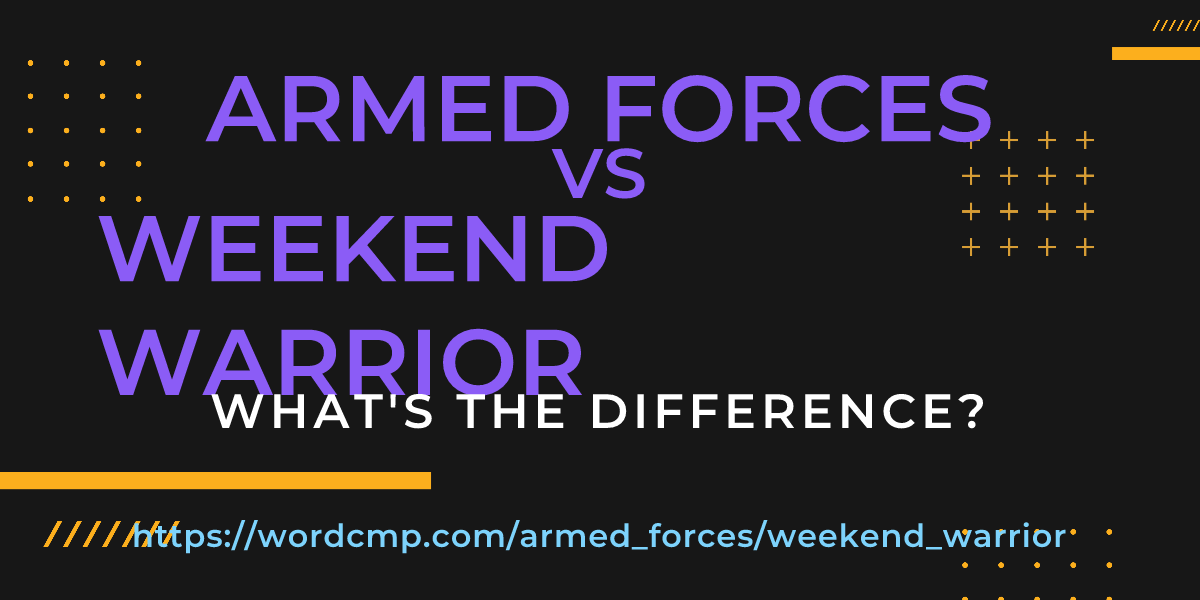 Difference between armed forces and weekend warrior