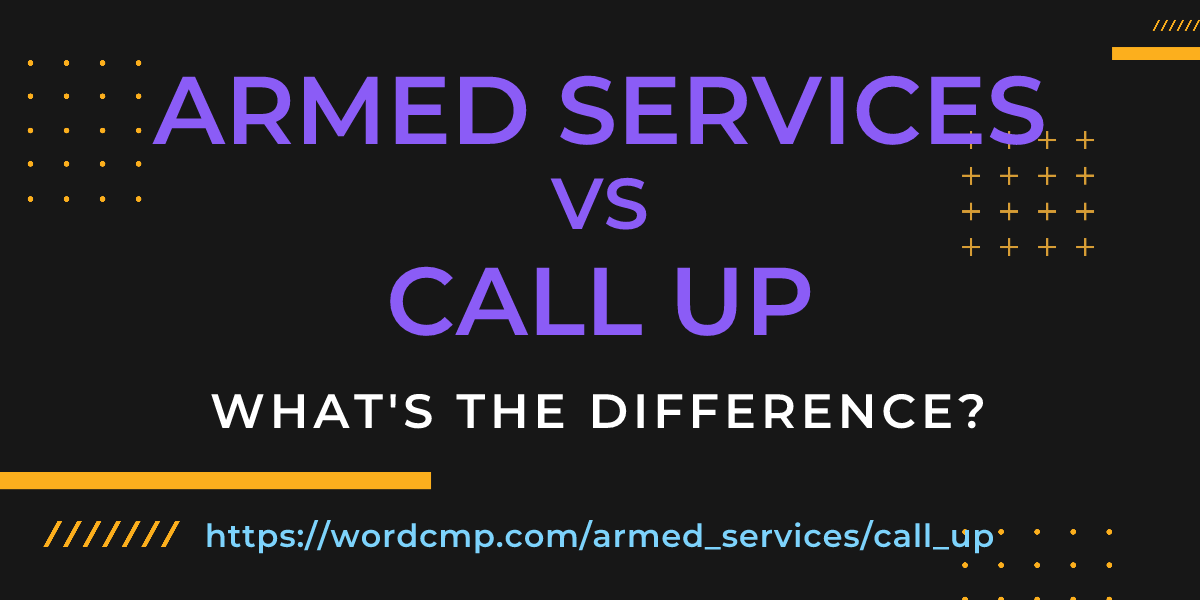 Difference between armed services and call up