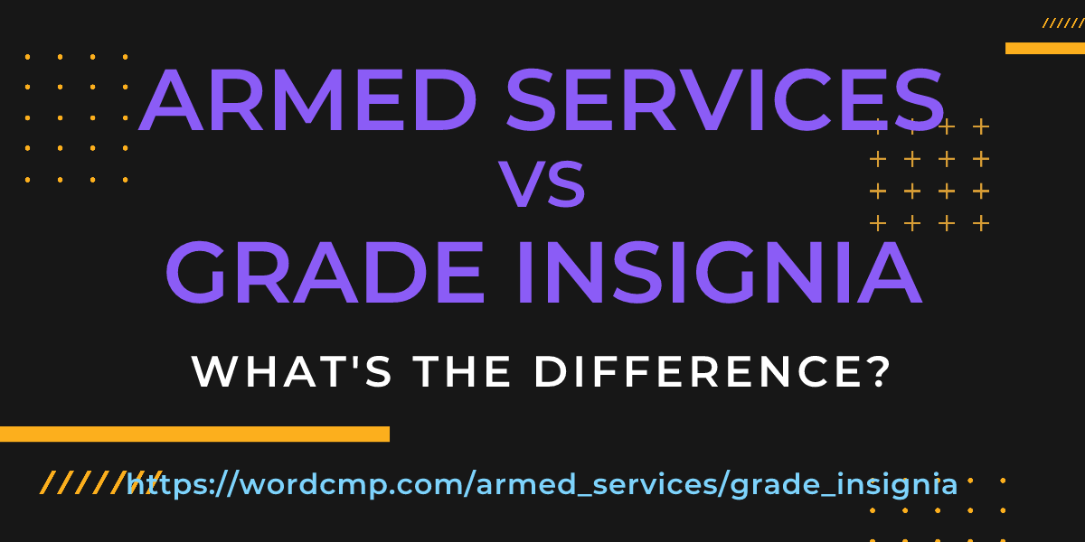 Difference between armed services and grade insignia