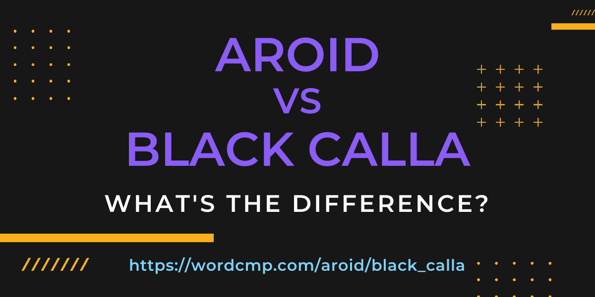 Difference between aroid and black calla