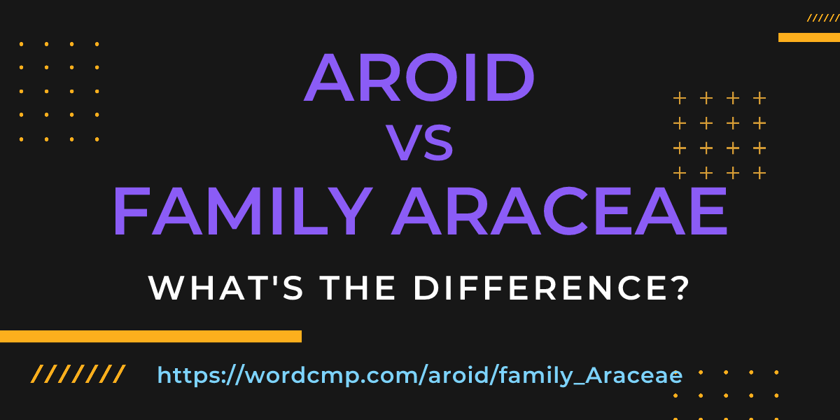 Difference between aroid and family Araceae