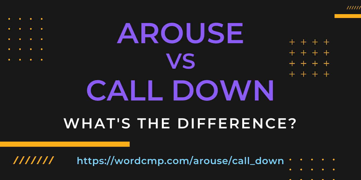 Difference between arouse and call down