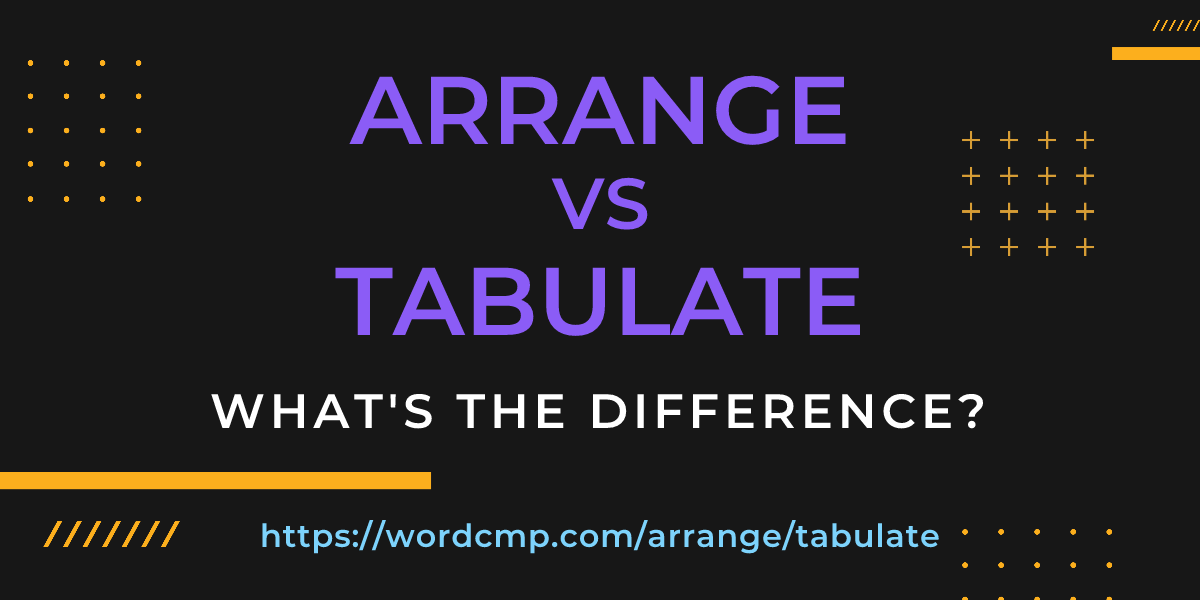 Difference between arrange and tabulate