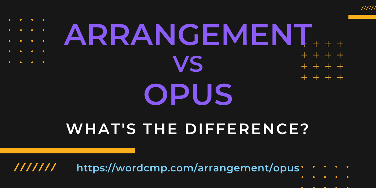 Difference between arrangement and opus