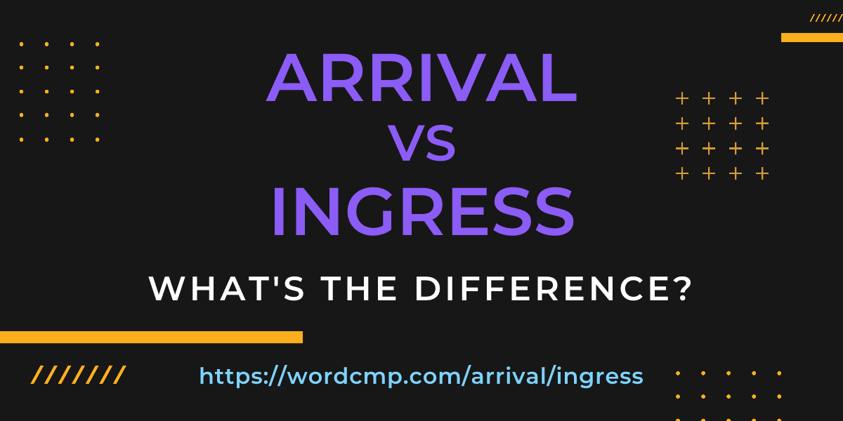 Difference between arrival and ingress