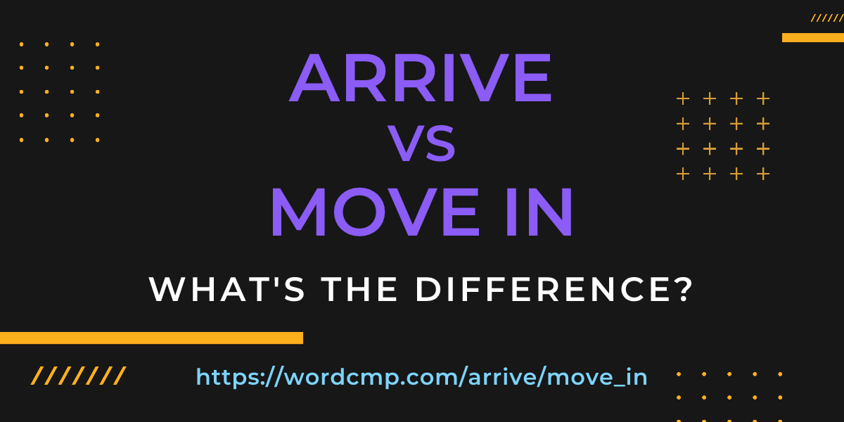 Difference between arrive and move in