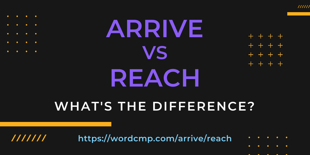 Difference between arrive and reach