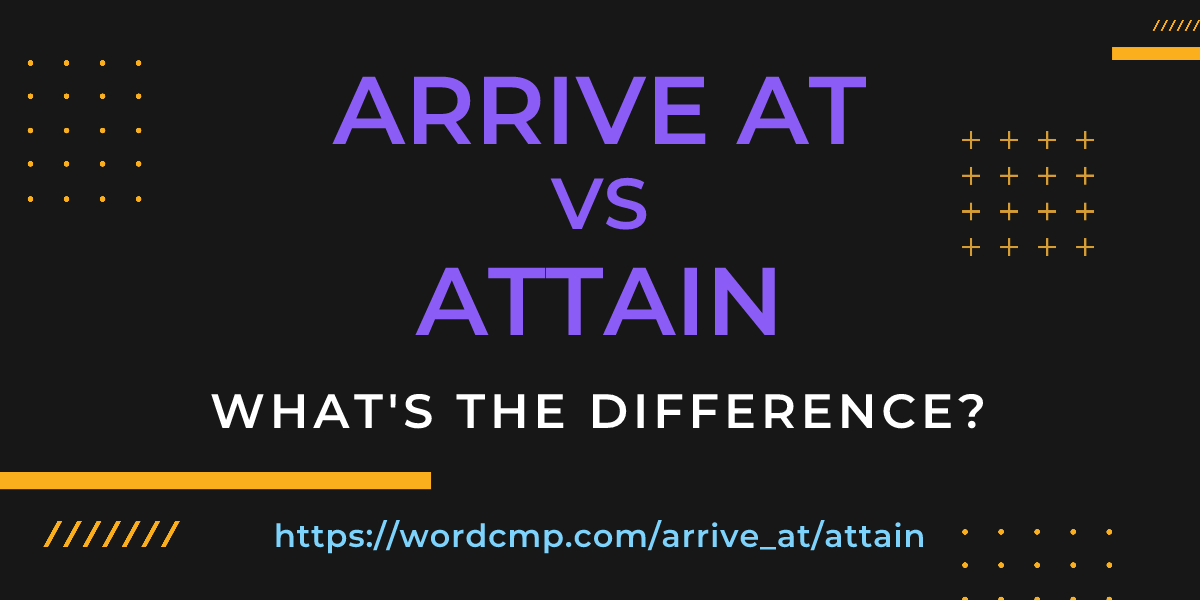 Difference between arrive at and attain