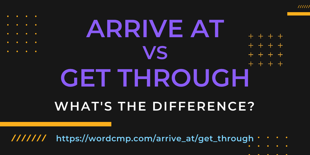 Difference between arrive at and get through