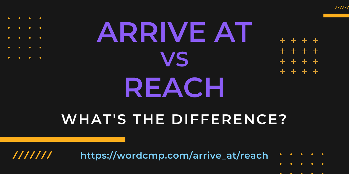 Difference between arrive at and reach