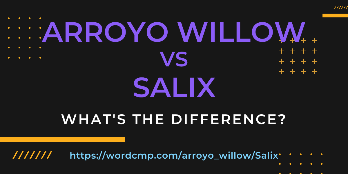 Difference between arroyo willow and Salix