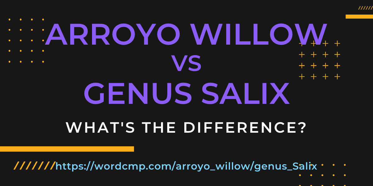 Difference between arroyo willow and genus Salix