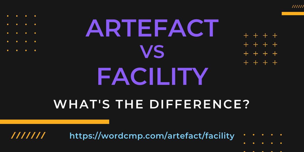Difference between artefact and facility