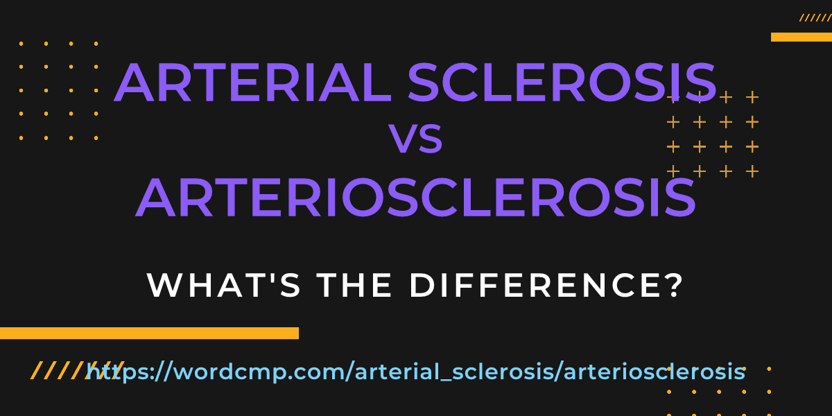 Difference between arterial sclerosis and arteriosclerosis