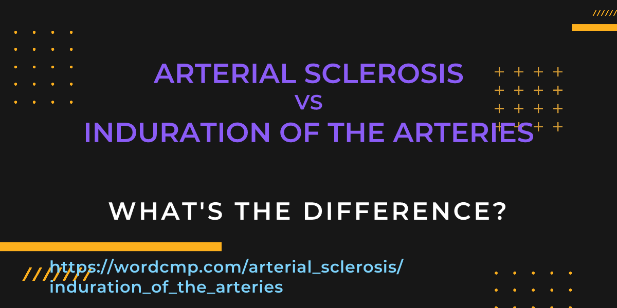 Difference between arterial sclerosis and induration of the arteries