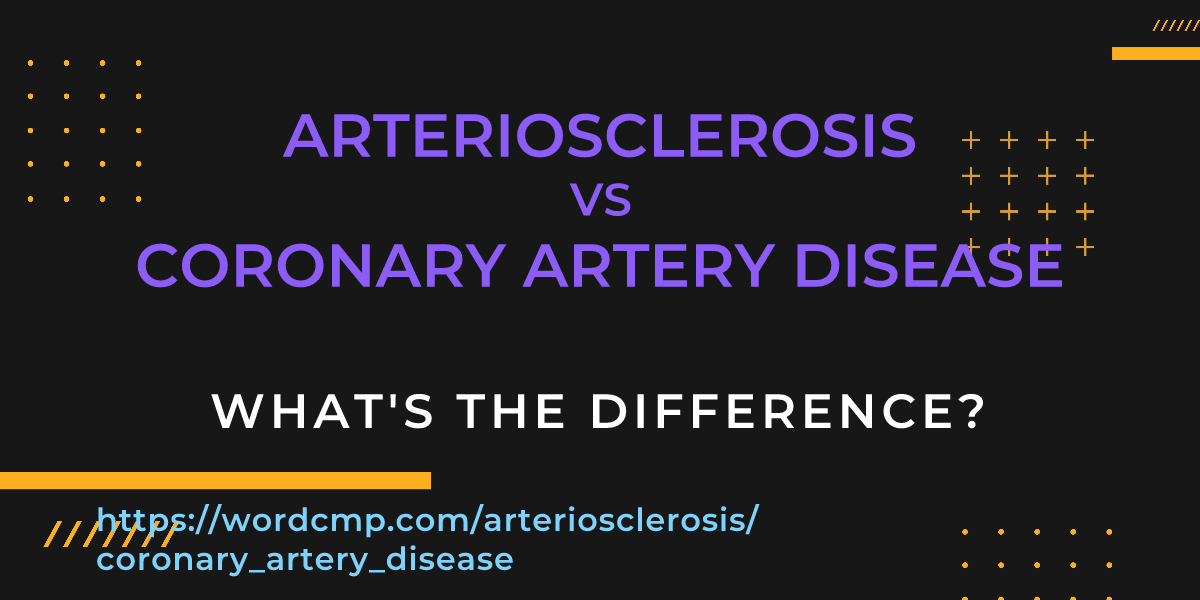 Difference between arteriosclerosis and coronary artery disease