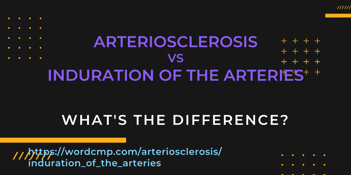Difference between arteriosclerosis and induration of the arteries