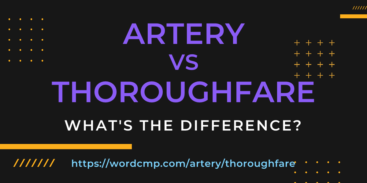 Difference between artery and thoroughfare