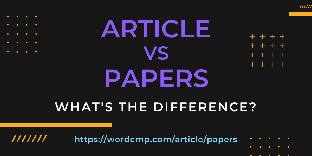 Difference between article and papers