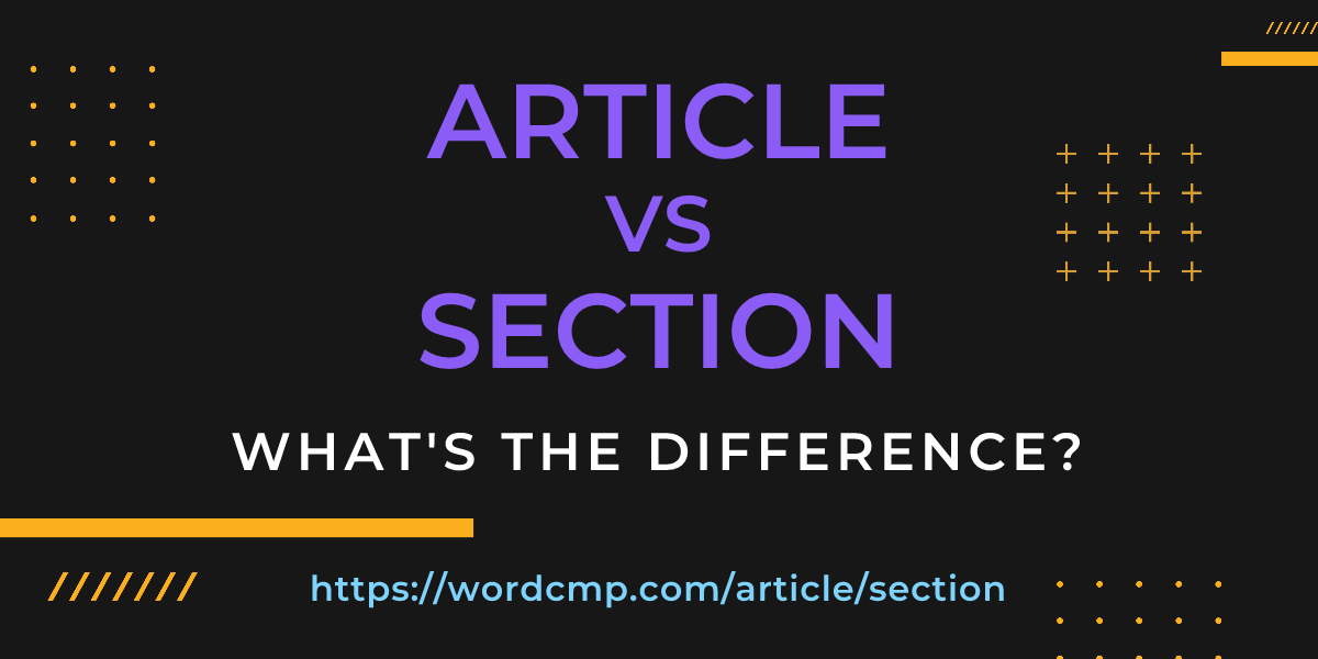 Difference between article and section