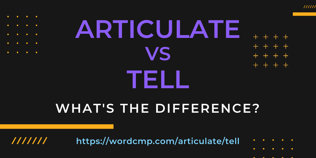 Difference between articulate and tell