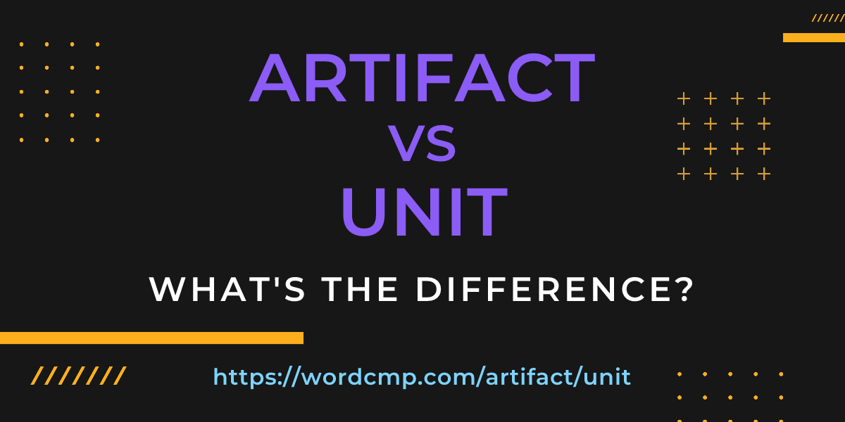 Difference between artifact and unit
